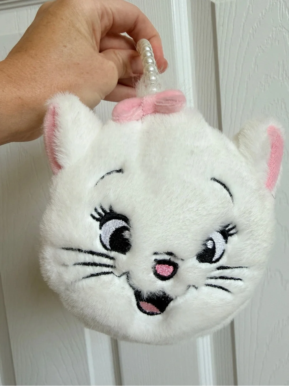 Disney Marie Cat Plush Earmuffs White & Pink Pearl Headband